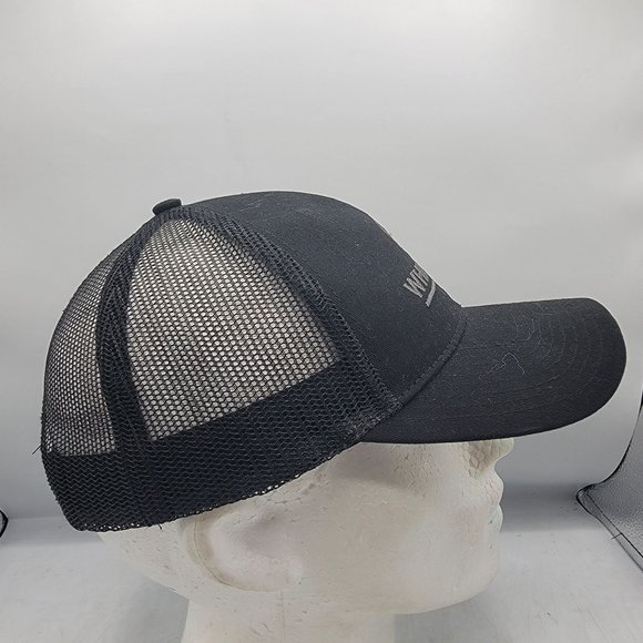 HeadToToe White Cap Embroidered Logo Mesh Trucker Hat Cap Black American Flag - Picture 4 of 9